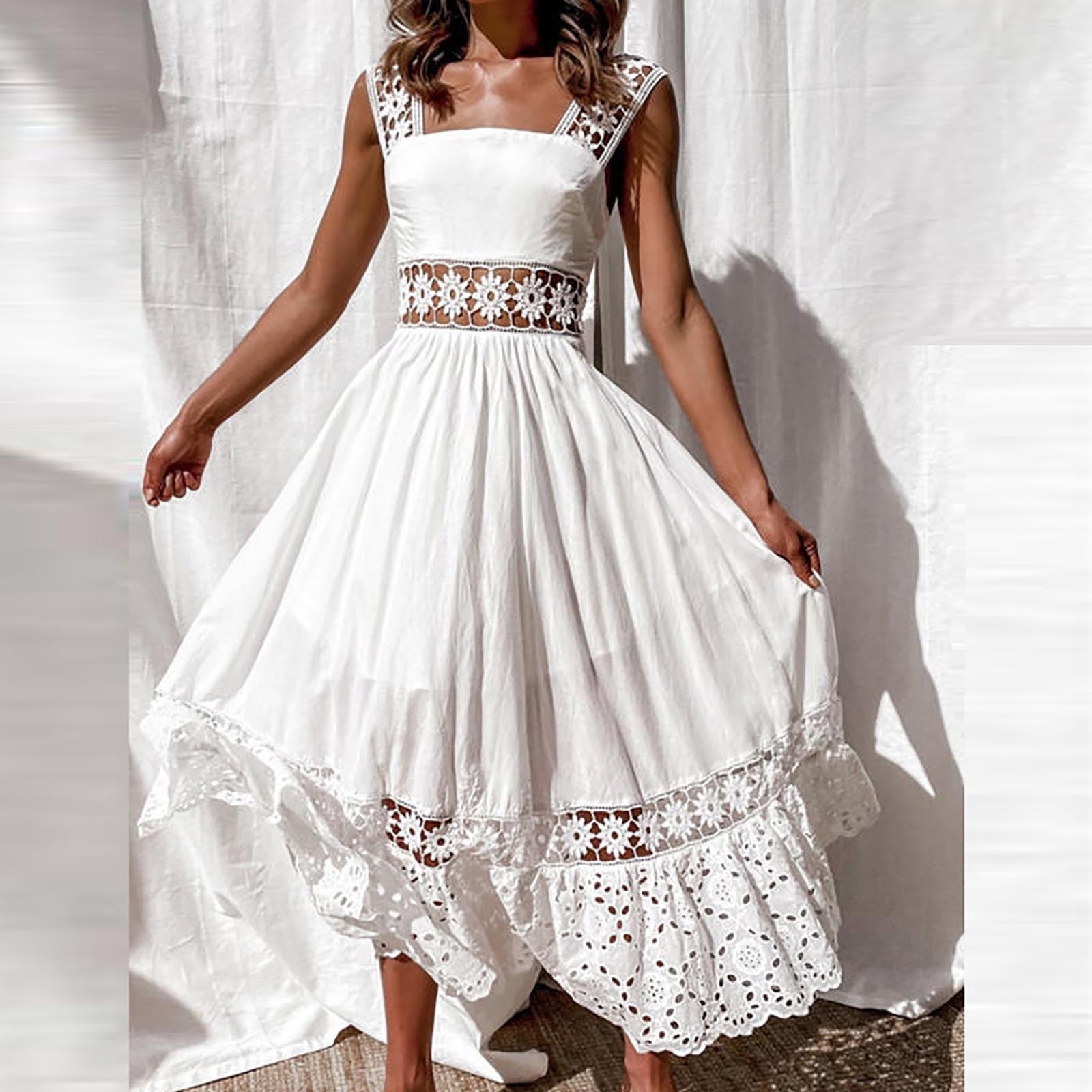 womens white summer dresses